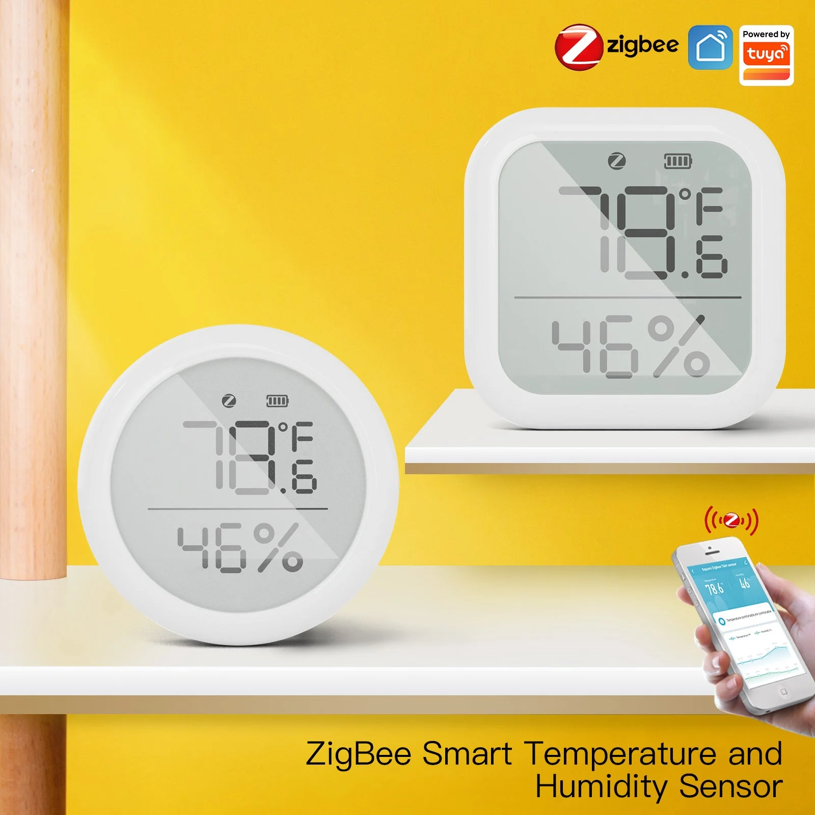 MOES ZigBee Smart Temperature and Humidity Sensor Indoor Hygrometer Thermometer Detector 2