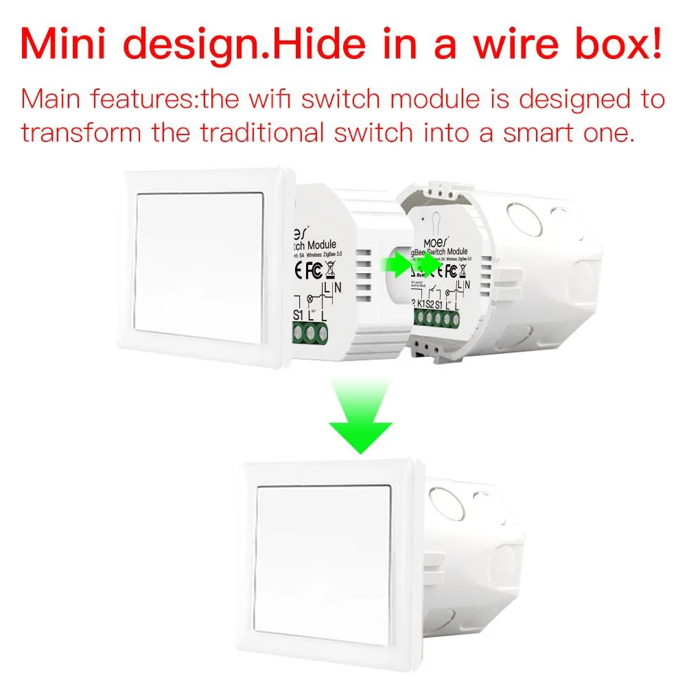 ZigBee Smart Light Switch Module Tuya No Neutral Wire 2 Way Required 2MQTT Relay 11