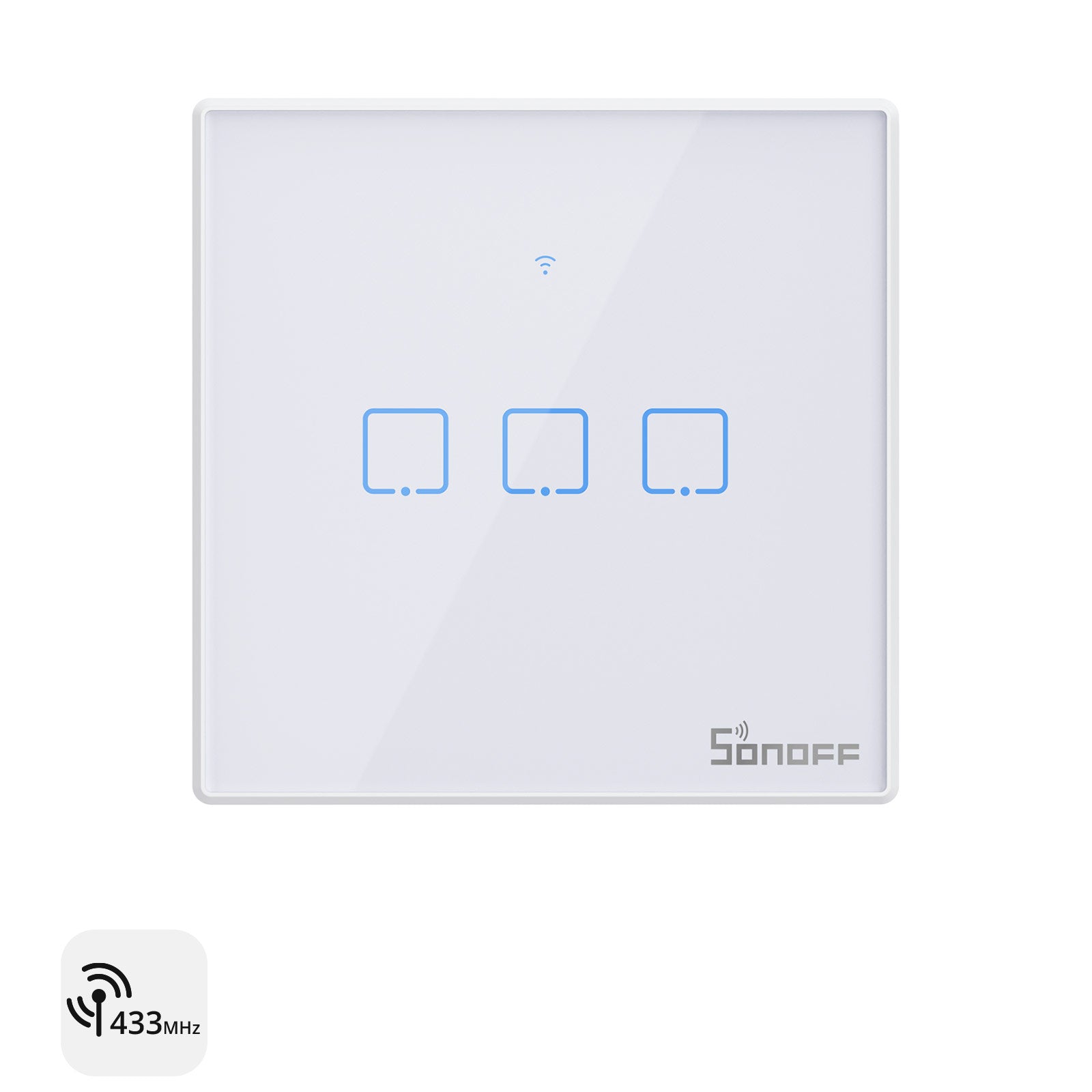 SONOFF T2EU-RF – Wall Panel Sticky 433MHz Wireless RF Remote 1-3 Gang