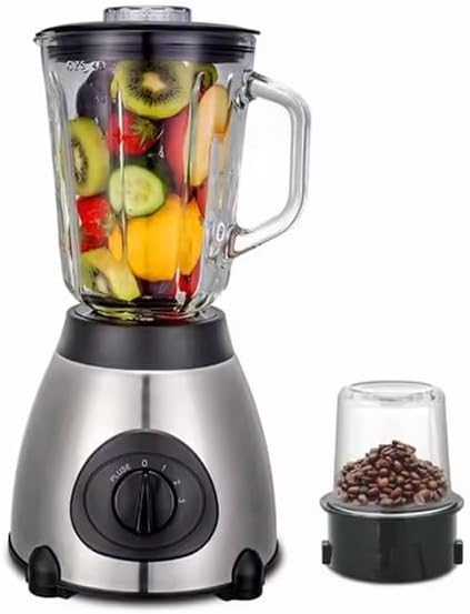 DENX 1500W High Power Blender with Glass Jar, 5 Speed Settings, Ice Crusher, Stainless Steel Blades for Smoothies, Coffee, Spices, Easy Clean Multifunctional Kitchen Appliance