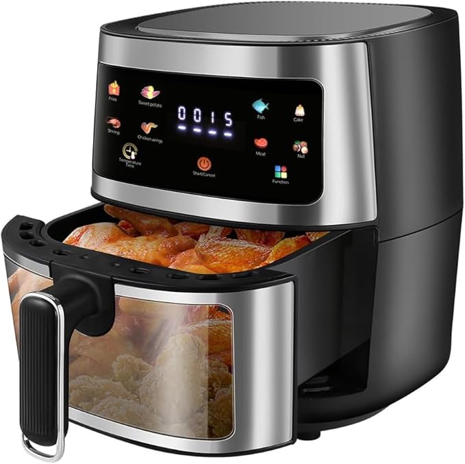 DENX Air Fryer, Model DX3409, 8L Capacity, 1800W Power, Multifunctional Appliance for Frying, Baking, Roasting, and Grilling, Healthy Oil-Free Cooking