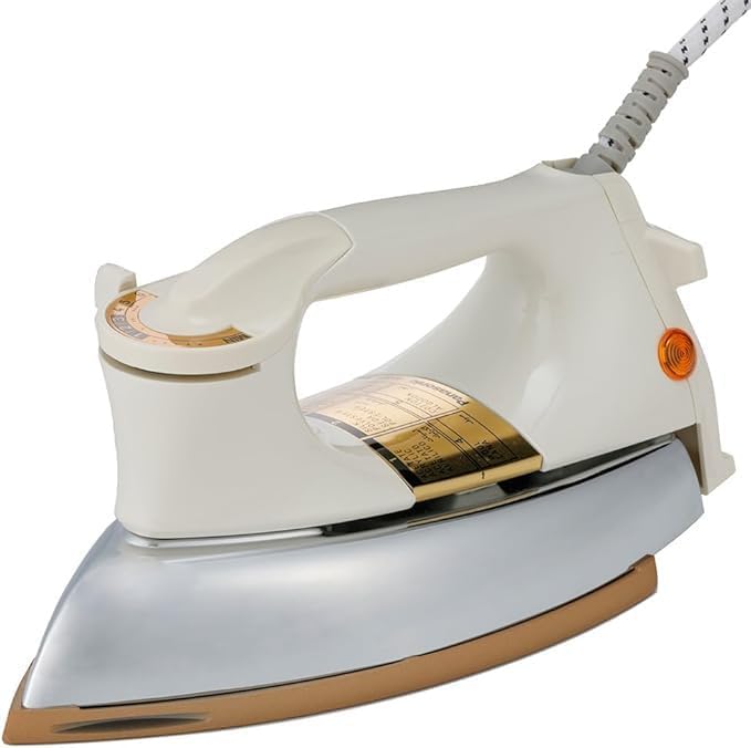DENX Automatic Dry Iron with Non-Stick Teflon Coating, Temperature Control, Overheat Protection, Easy Operation, Durable Soleplate for Smooth Ironing Experience