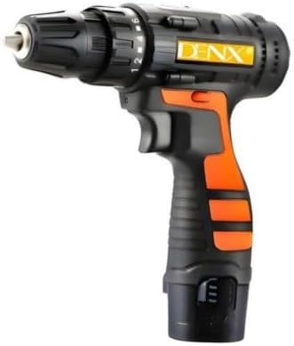 DENX Cordless Drill Set, Model DX1778, 12V Voltage, 0-1450 RPM, 10mm Maximum Diameter, 1300mAh Battery, 60+ Accessories, High Efficiency, Long Battery Life, Ideal for Home Use