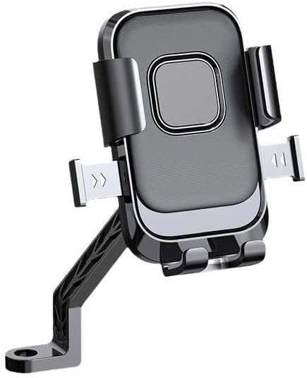DENX DX1262 Motorcycle Phone Holder, One-Hand Operation, 360° Rotation, Triangle Stable Structure, ABS + Aluminum Alloy, Black, 134g