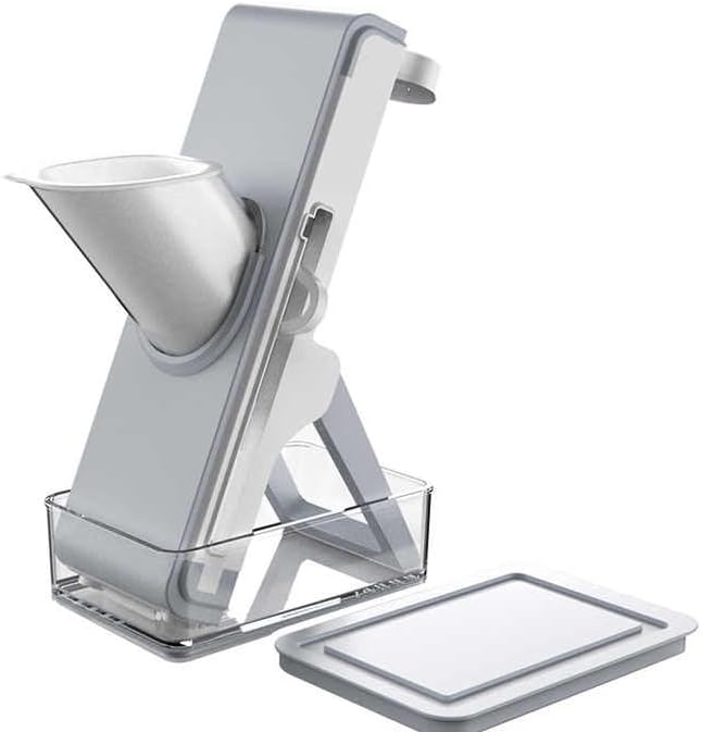 DENX DX2011 Multifunctional Vegetable Cutter, Manual Food Slicer with Adjustable Thickness, Collapsible Design