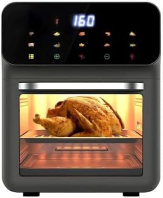 DENX DX2081 12L Air Fryer, 1350W Digital Air Oven with Touchscreen, Oil-Free Cooking, Multi-Function Fryer for Baking, Roasting, Toasting, Dehydrating, Large Capacity Kitchen Appliance