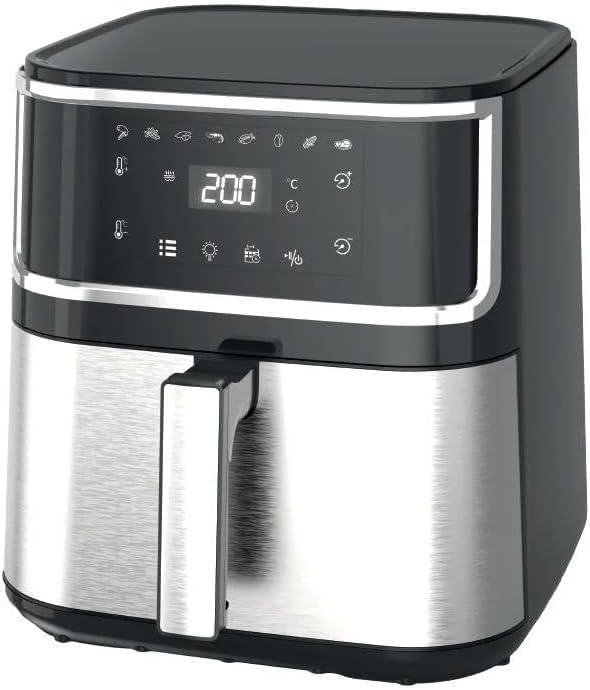 DENX DX2090 Digital Air Fryer, 8L Capacity, 1800W, LED Touchscreen, Multi-Function Cooking