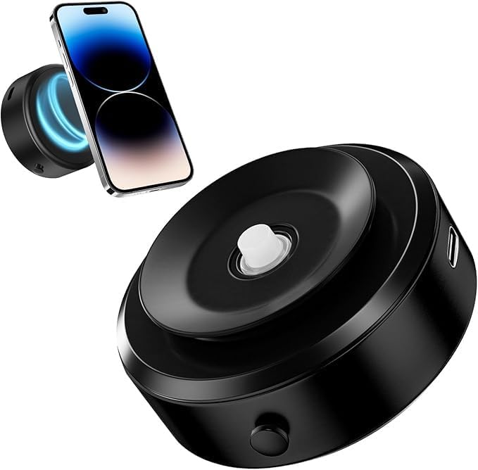 DENX Vacuum Suction Phone Holder, Model DX1263, 360° Rotation, Strong Magnet, Compact & Lightweight, Type-C Charging, Car Mount for Smartphones, Stable and Secure